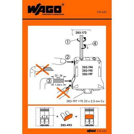 210-422 WAGO Pre-Printed Label. Quantity: 100EA
