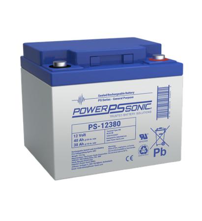 PS-12380VDS-M6 Power Sonic 12V M6 Sealed Lead Acid Battery, 40Ah