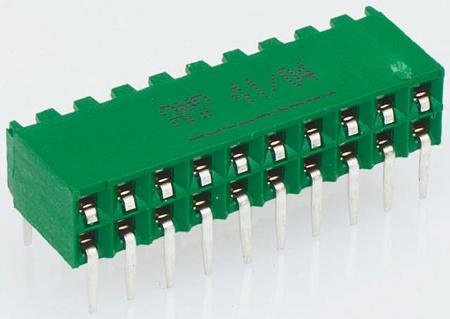 215309-8 TE Connectivity AMPMODU HV100 Series 2.54mm Pitch 16 Way 2 Row Straight PCB Socket, Through Hole, Solder Termination