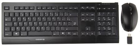 JD-0410FR-2 Cherry B.Unlimited 3.0 Wireless Keyboard and Mouse Set, AZERTY, Black