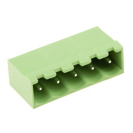 897-1373 RS Pro 5mm Pitch Vertical PCB Terminal Block, PCB Header, PCB Mount, 5 Way