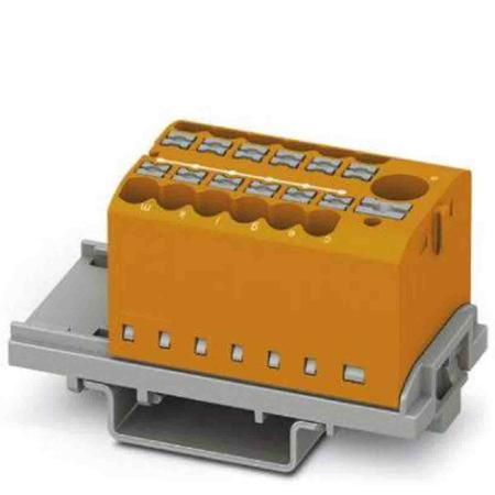 3273106 Phoenix Contact Distribution Block, 13 Way, 4mm², 24A, 690 V, Orange