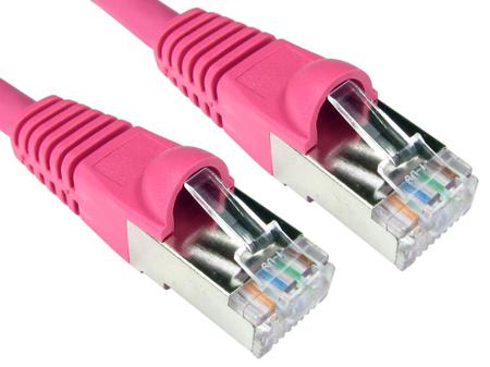 251-5246 RS PRO Cat6a Ethernet Cable Straight, RJ45 to Straight RJ45, S/FTP Shield, Pink LSZH Sheath, 20m Male转Male