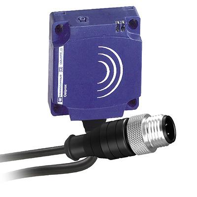 XS8C1A1PAL01M12 Telemecanique Sensors Inductive Flat Proximity Sensor, M12, 25 mm Detection, PNP NO, 12 → 24 V dc