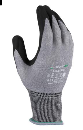 SKG00022F Skytec ARIA 360 Black, Grey Nylon, Spandex Foam Nitrile, Nylon Work Gloves, Nitrile Coating