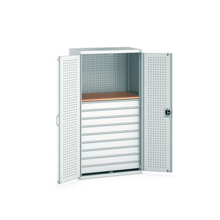 40021204-16V Bott 2 Door, 9 Drawer Sheet Steel Floor Standing Cupboard, 1050 X 650 X 2000mm