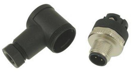 BS-8241-0 Turck BS Series, 4 Pole Right Angle Cable Mount Connector Socket, IP67, Male Contacts, Threaded Mating