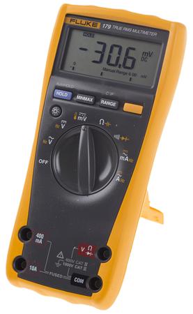 FLUKE 179E Fluke 179 Handheld Digital Multimeter, True RMS, 10A ac Max, 10A dc Max, 1000V ac Max - UKAS Calibrated