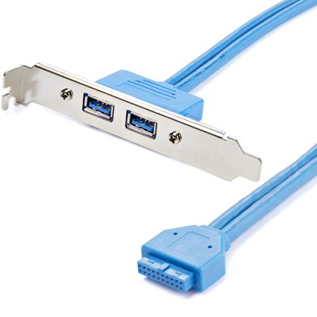 USB3SPLATE StarTech.com USB 3.0, Female 20 Pin IDC to Female USB A, 5Gbps, 500mm