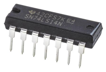 SN74LS14N Texas Instruments  Hex Schmitt Trigger Inverter, 14-Pin PDIP