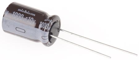 UPS1A102MPD Nichicon 1000μF Aluminium Electrolytic Capacitor 10V dc, Radial, Through Hole -