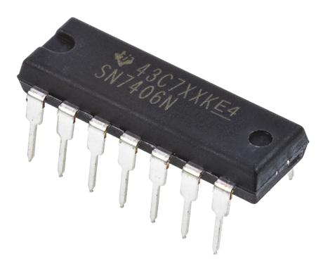 SN7406N Texas Instruments  Hex Inverter, 14-Pin PDIP