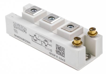 SKM100GB125DN Semikron Danfoss  Dual Half Bridge IGBT Module, 100 A 1200 V, 7-Pin SEMITRANS2, Panel Mount
