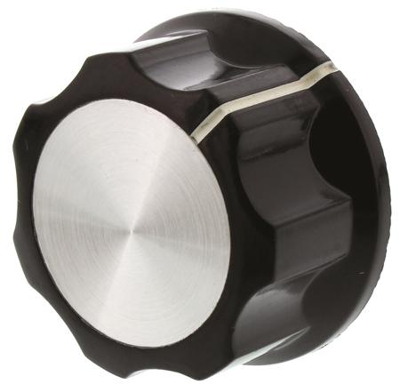 4-1437624-6 TE Connectivity Black Potentiometer Knob,