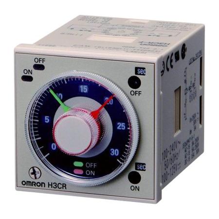 H3CR-F 100-240VAC/100-125VDC Omron H3CR Series DIN Rail, Panel Mount Timer Relay, 100 → 240V ac, 2-Contact, 0.05 s → 300 h,