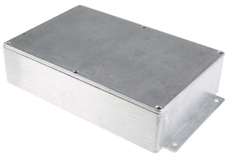 517-3800 RS PRO Silver Die Cast Aluminium Enclosure, Flanged, Silver Lid, 252 x 146.1 x 55.5mm