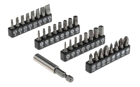 615-9209 RS PRO Driver Bit Set 32 Pieces, Hexagon, Phillips, Slotted, Star