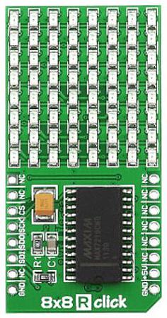 MIKROE-1295 MikroElektronika , 8x8 R Click LED Add On Board