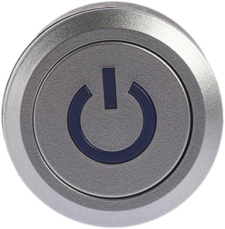 175-8386 Single Pole Double Throw (SPDT) Lock Push Button Switch, IP65, 22.2 Dia.mm, Panel Mount Blue LED, Power Symbol