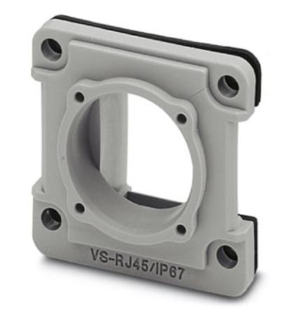 1689080 Phoenix Contact, VS-08-A-RJ45/MOD-1-IP 67 Panel Mounting Frame for use with Keystone Modular Socket Inserts