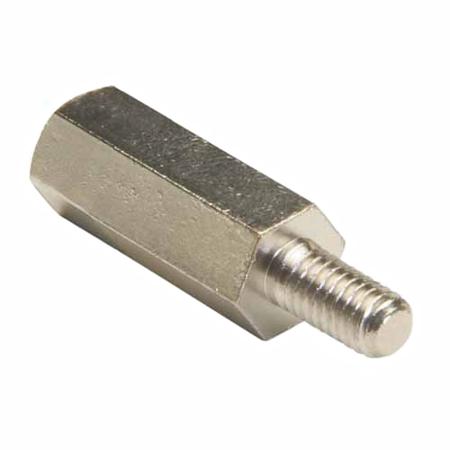 R30-3001502 , 15mm High Brass Threaded Hex Spacer 5mm Wide with 15mm Bolt Length for M3 x 0.5 Thread