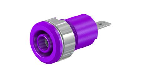 23-3070-26 Staubli Violet Socket Banana Socket, 4 mm Connector, Screw Termination, 24A, 1kV, Nickel Plating