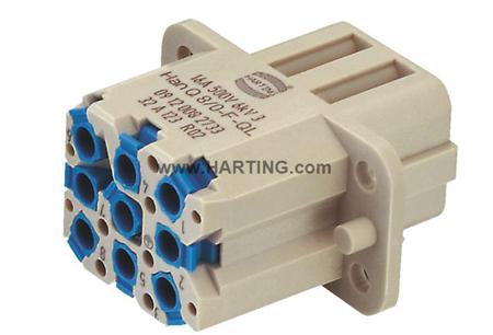 09120082733 HARTING Heavy Duty Power Connector Insert, 16A, Female, Han Q Series, 8 Contacts