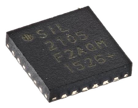CP2105-F01-GM Silicon Labs , USB Controller, 12Mbps, USB to UART, 3 to 3.6 V, 24-Pin QFN