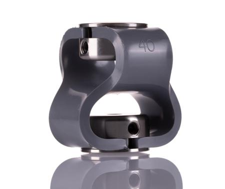 047.40.2222.RS Huco Double Loop Elastomer, 6mm Bore, 56mm Length Coupler