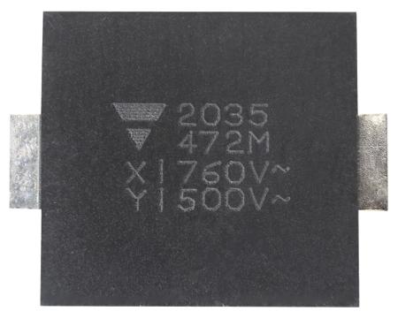 SMDY1472MY5UDR Vishay Single Layer Ceramic Capacitor 4.7 nF 760 V ±20 % Y5U Dielectric, SMD Y1, Surface 125 °C Max Op. Temp.