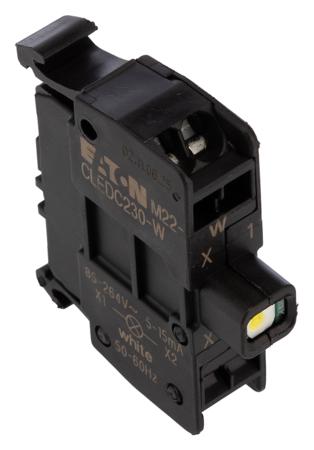 216578-M22-CLEDC230-W Eaton M22 Light Block - White, 85 → 264 V ac