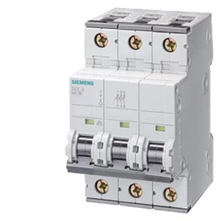 5SY8302-8 Siemens SENTRON 5SY8 MCB, 3P, 2A Curve D, 400V AC, 60V DC, 70 kA Breaking Capacity