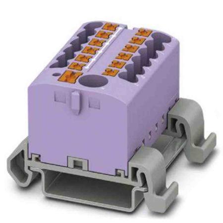 3273236 Phoenix Contact Distribution Block, 13 Way, 4mm², 24A, 690 V, Violet