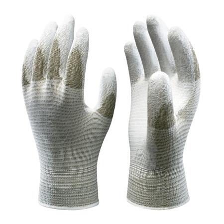 SHOA1704 Showa A0170 Grey, White Acrylic, Nylon (Liner) Anti-Static Work Gloves, Size XL, Polyurethane Coating