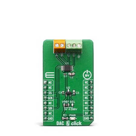 MIKROE-3886 MikroElektronika  DAC 7 Click mikroBus Click Board Signal Conversion Development Tool