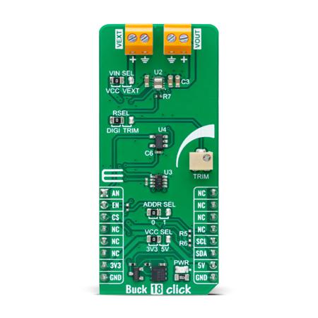 MIKROE-6071 MikroElektronika Ultra Low IQ Nanopower Buck Module From Analogue Devices Buck Controller for MAXM38643 for Wearables,