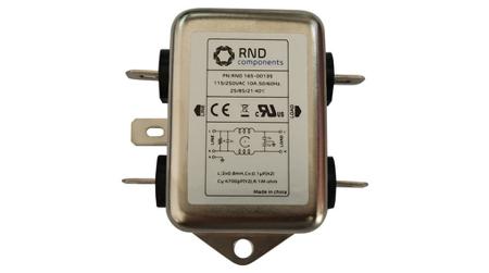 RND-165-00135 RND, RND 165 10A 250 V 50 Hz, 60 Hz, Chassis Mount EMI Filter, Tab, Single Phase