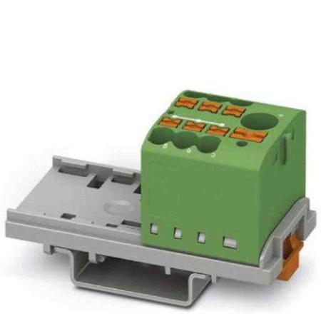 3273074 Phoenix Contact Distribution Block, 7 Way, 4mm², 24A, 690 V, Green