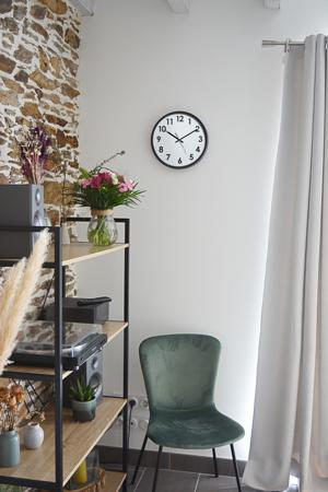 11361 Orium Black Analog Wall Clock, 30cm Diameter