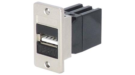 KCUAA2BKPM TUK Limited Straight, Panel Mount, Socket Type USB Type A 2 Coupler
