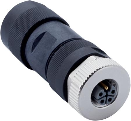 YF12PA5-0003S0003L SICK Connector, 4 Contacts, Side Mount, M12 Connector, Plug, Female, IP67, YF12PA5 Series