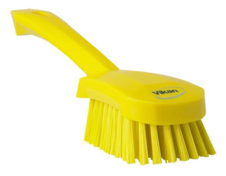41926 Vikan Hard Bristle Yellow Scrubbing Brush, 36mm bristle length, Polyester bristle material