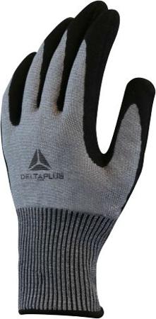 VECUTF07GRG308 Delta Plus VENICUTF07 Black, Grey Cut Resistant Work Gloves, Size 8, Nitrile Coating