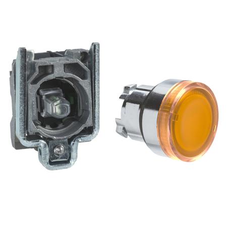 XB4BW35B1 Harmony XB4 Series Illuminated Illuminated Push Button Switch, Spring Return, Flush Mount, 22.5mm Cutout, 1 NO, Orange