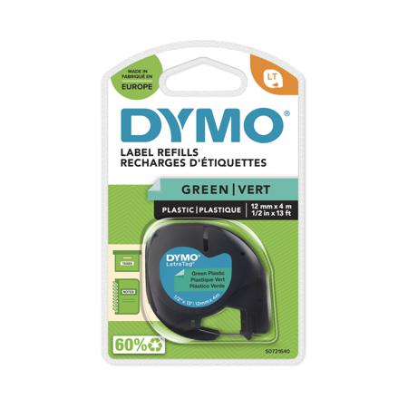S0721640 Dymo Black on Green Label Printer Tape, 4 m Length, 12 mm Width