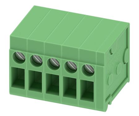1724660 Phoenix Contact FRONT 2.5-H/SA 5/ 5 Series PCB Terminal Block, 5-Contact, 5mm Pitch, Through Hole Mount, Screw