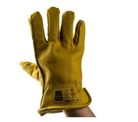 246-3350 Yellow Leather Thermal Work Gloves, Size XL