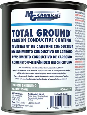 838AR-900ml MG Chemicals Black Acrylic Conductive Lacquer for Electric Guitars, Electronic Instruments, Metal Detectors, Picture