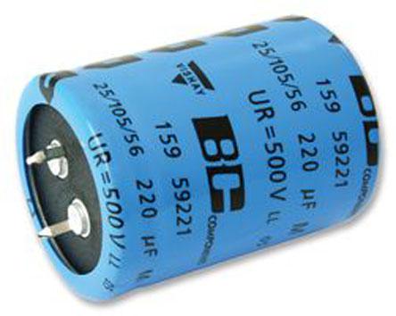 MAL215919471E3 Vishay Aluminium Capacitor 470μF 500V dc 35mm Snap-In 159 PUL-SI Series Aluminium, Snap-In Electrolytic