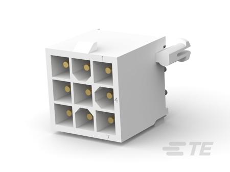 1-770876-1 TE Connectivity MATE-N-LOK Series Vertical Board Mount PCB Header, 9 Contact(s), 4.14mm Pitch, 3 Row(s), Shrouded